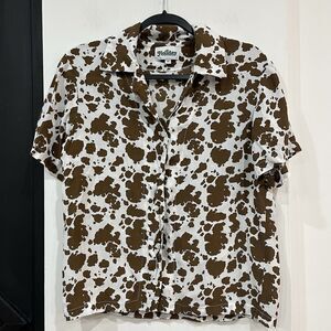 Holiday By Emma Mulholland Women’s Cow Print Button Up Shirt Size XS Cowgirl
